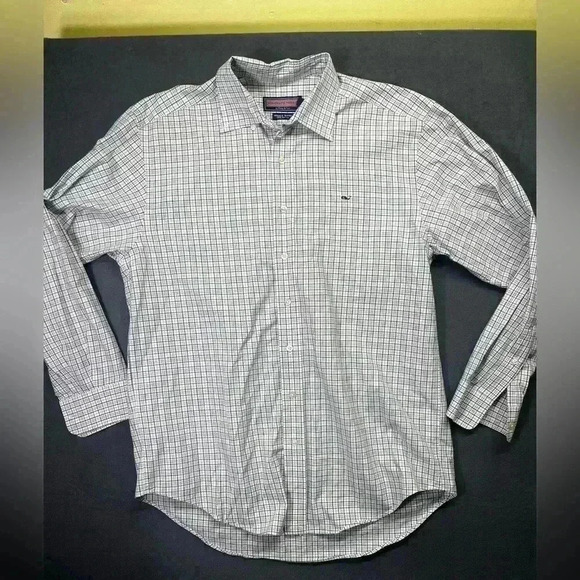Vineyard Vines Whale Shirt Casual Button down Mens M 100% Cotton White 1133 - Picture 1 of 8
